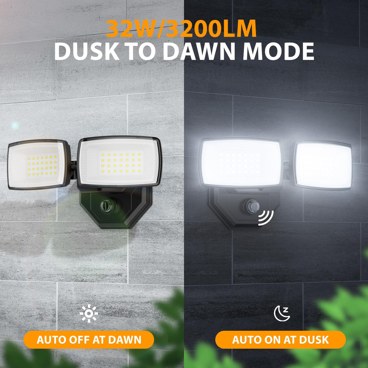 Onforu IP66 waterproof security light suitable for rain and snow.