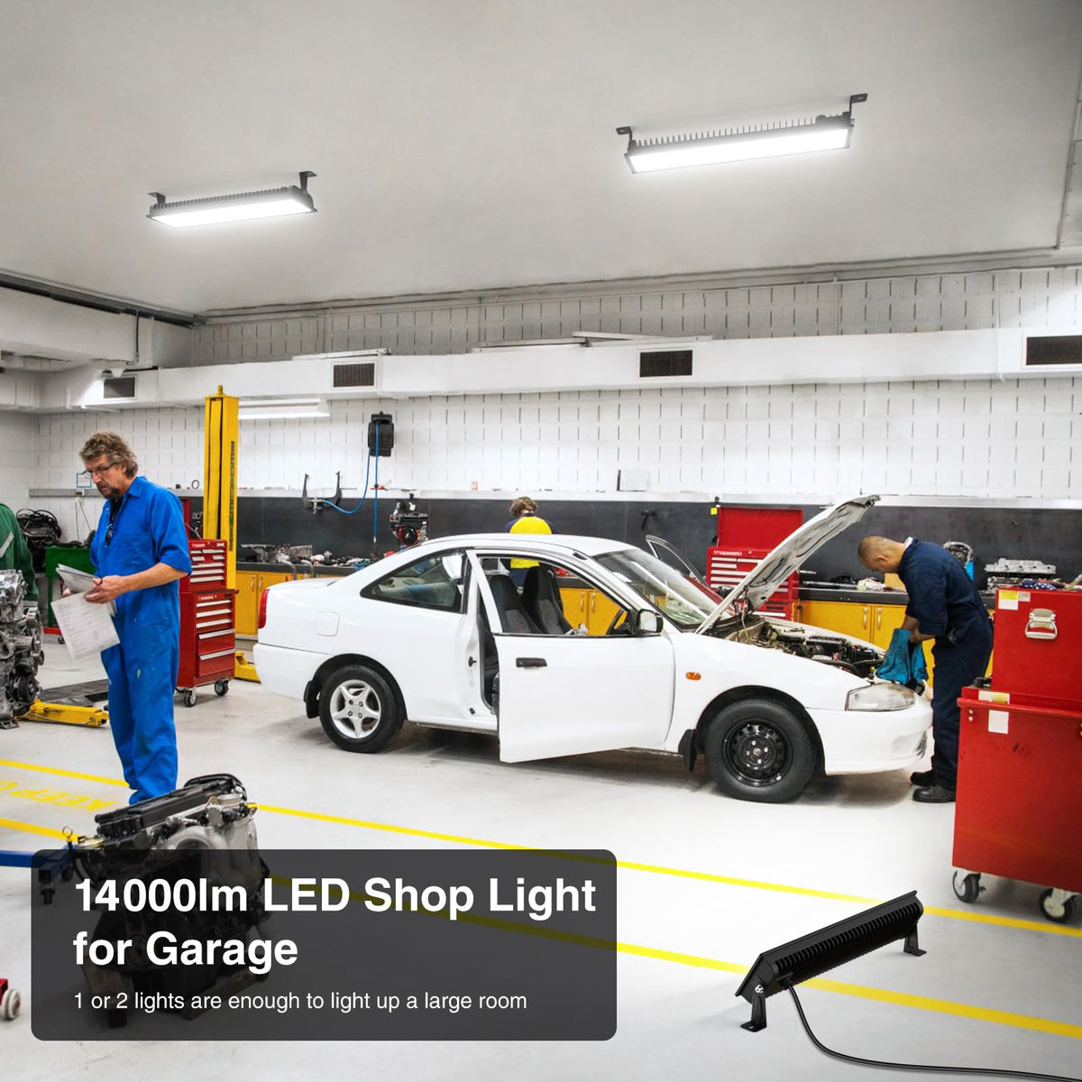 Onforu LED Shop Lights produce 14000lm for clear, safe work areas.