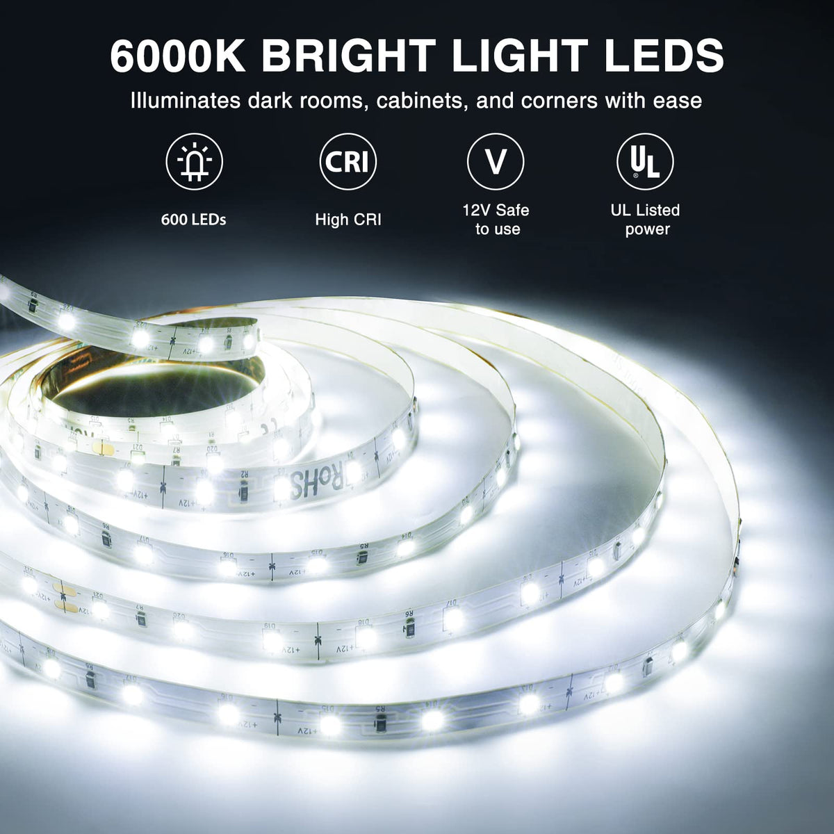 Onforu 6000K daylight close-up showing dense LED array for brightness