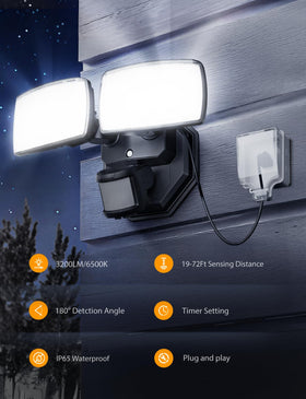 Onforu outdoor wall light showcasing adjustable heads for precise coverage.