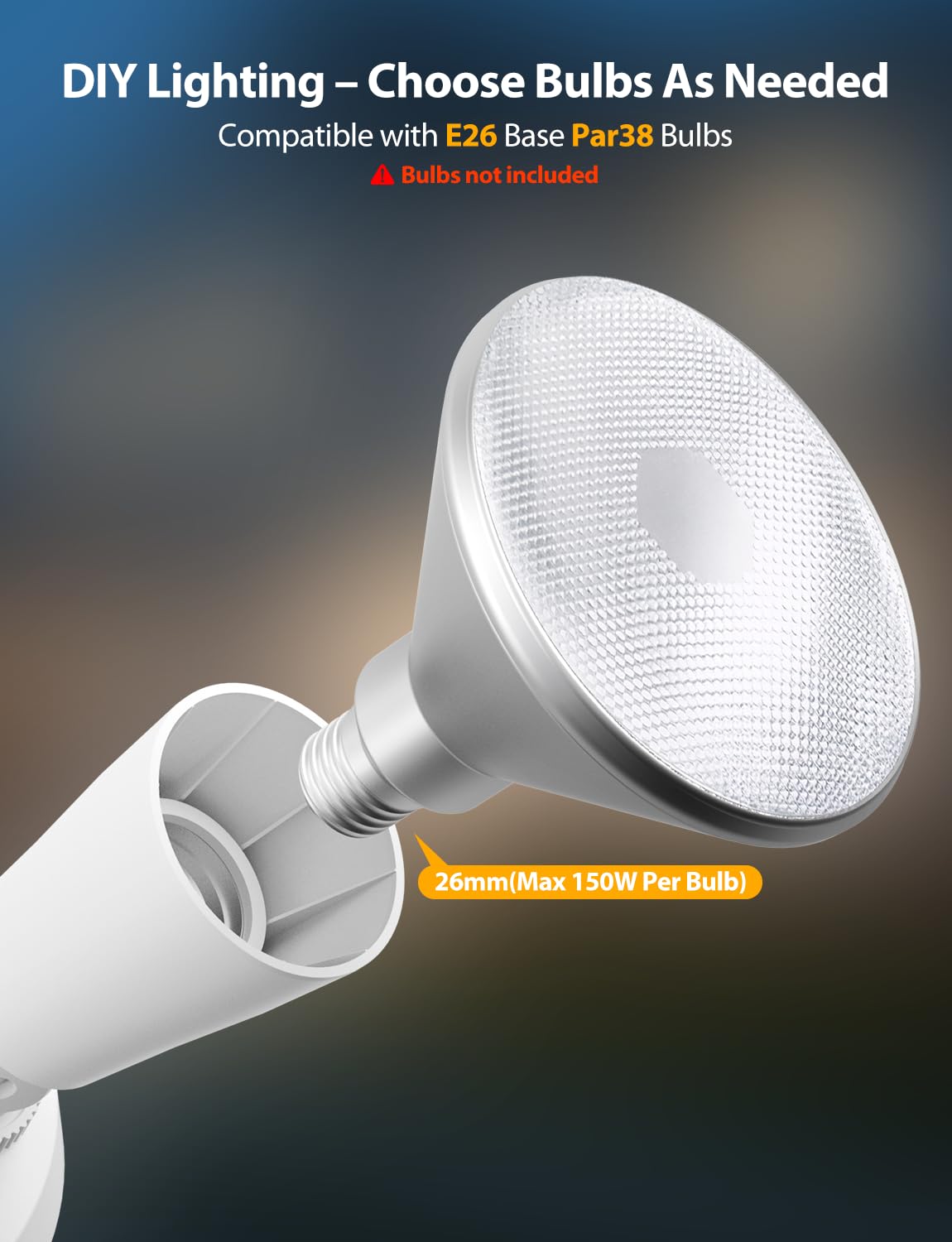 Onforu PAR38 bulb holders angles for versatile lighting and precise zones