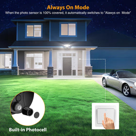 Onforu photocell dusk-to-dawn feature saves energy by auto-on at night.