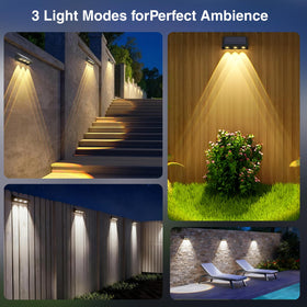 Onforu Solar Fence Lights dusk-to-dawn operation automatically lighting pathways.