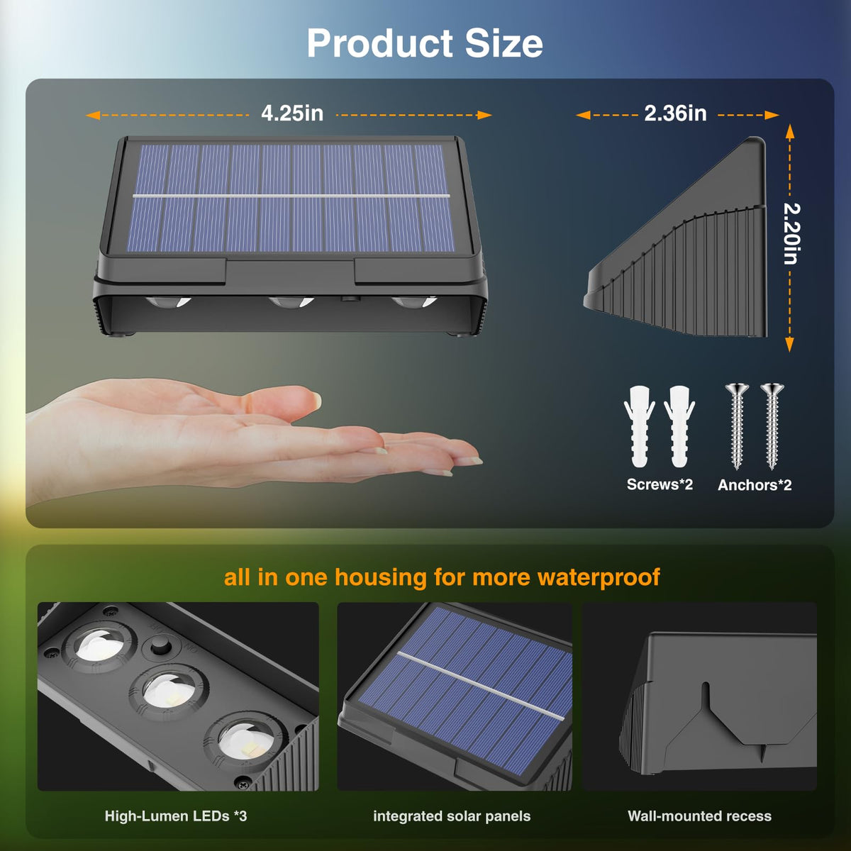 Onforu Solar Fence Lights installed on fence showing easy mounting and ambient glow.