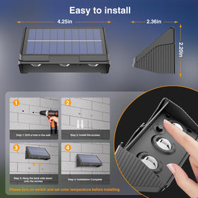 Onforu Solar Fence Lights IP65 waterproof design withstanding rain and wind.