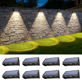 Onforu Solar Fence Lights pack shot delivering even outdoor illumination.