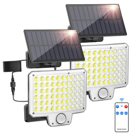 Onforu solar lights outdoor showing 270 degree coverage for broad yard lighting