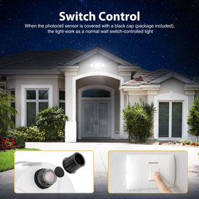 Onforu three-heads adjustable LED light covers wider outdoor areas