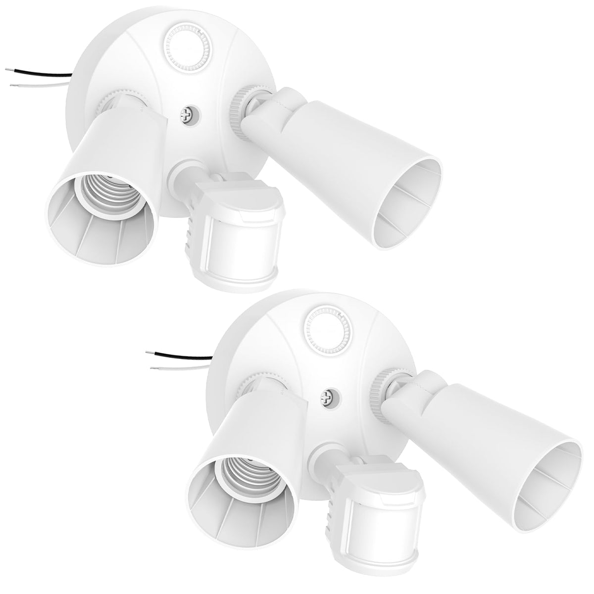Onforu two-head motion sensor outdoor lights illuminate entryways with broad coverage