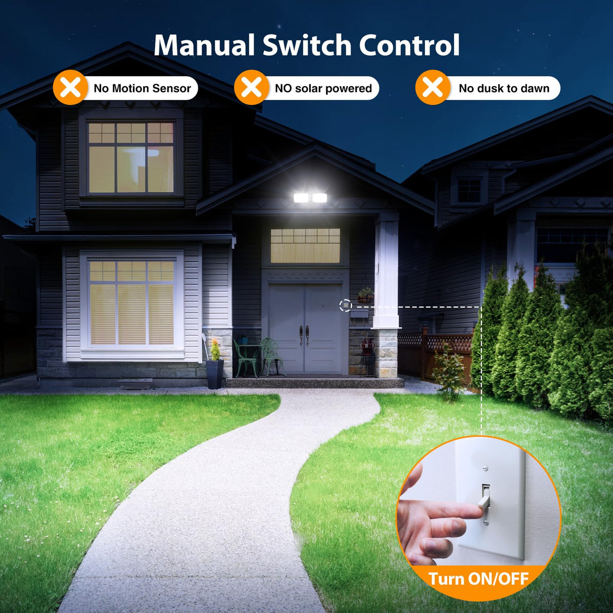 Onforu wall-mount installation flood light for easy outdoor setup.