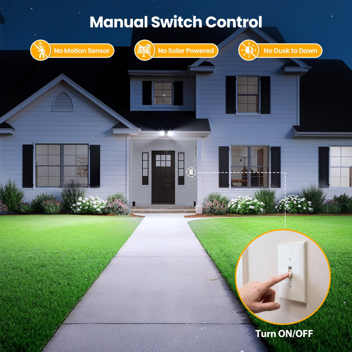 Onforu waterproof plastic housing provides durable outdoor protection.