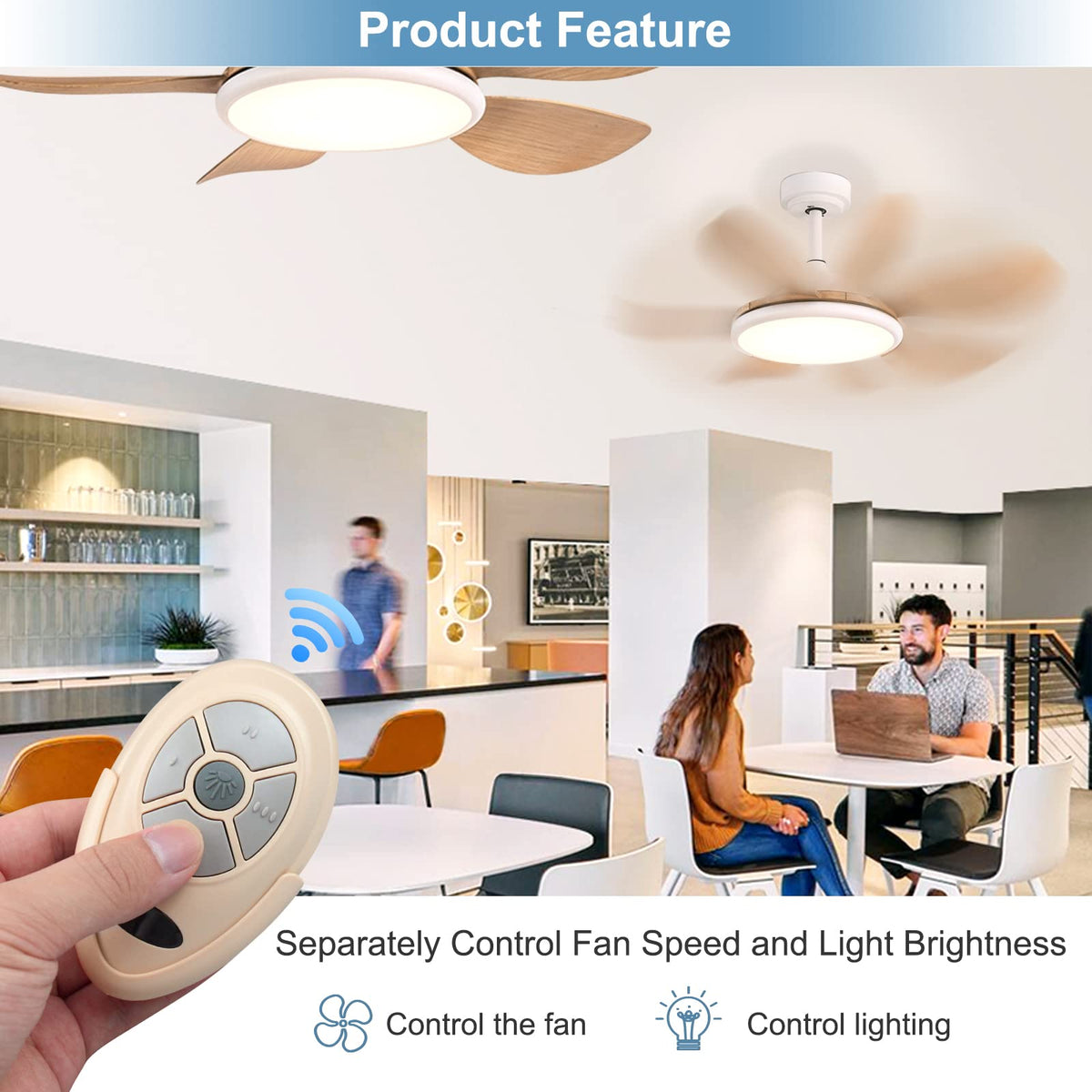 Onisamt 35T1 remote showing 3-speed control buttons for customizable airflow