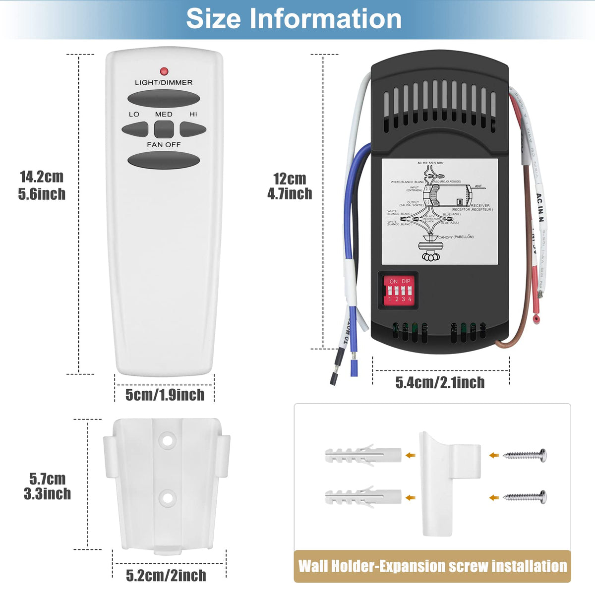 Onisamt 9V battery required for remote operation.