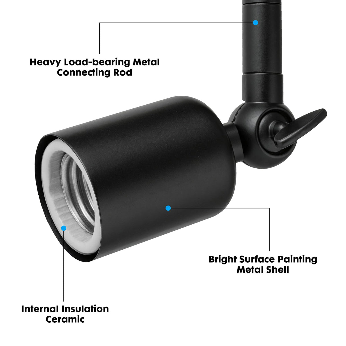 Onite high-power 1250W rating supports LEDs, halogen, or heat lamps.