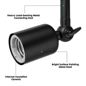 Onite high-power 1250W rating supports LEDs, halogen, or heat lamps.