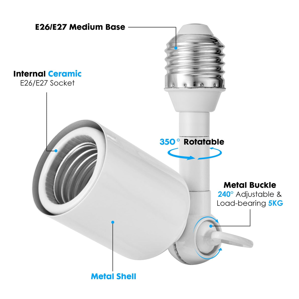 Onite 2-pack in-use on ceiling for adjustable lighting and camera placement