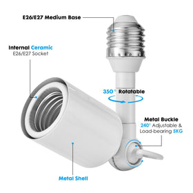 Onite 2-pack in-use on ceiling for adjustable lighting and camera placement