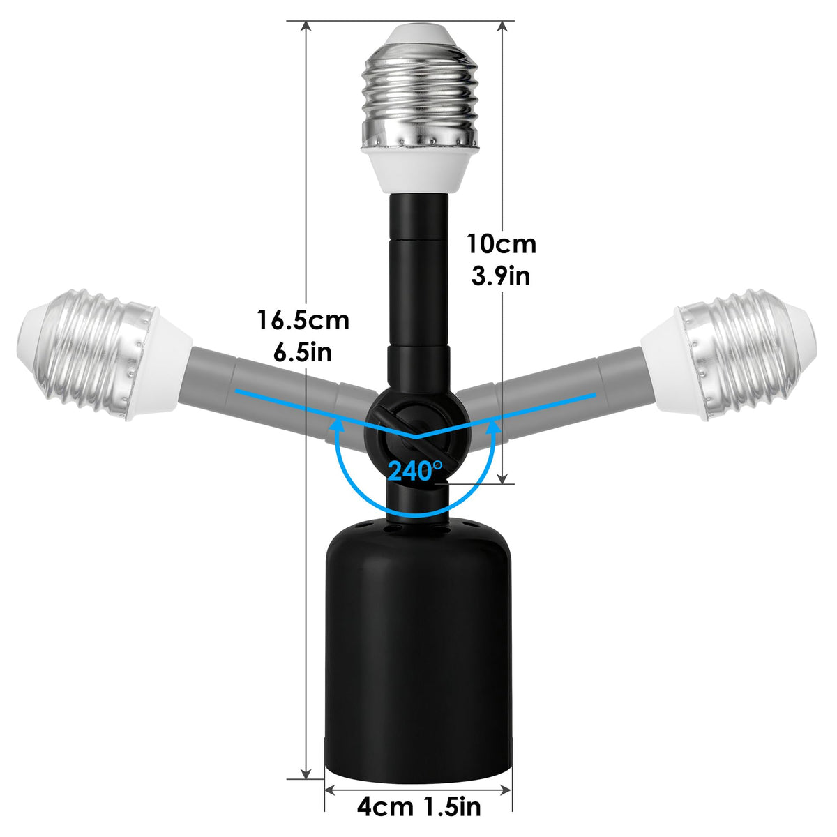 Onite 360-degree horizontal and 270-degree tilt adjustment for precise positioning.