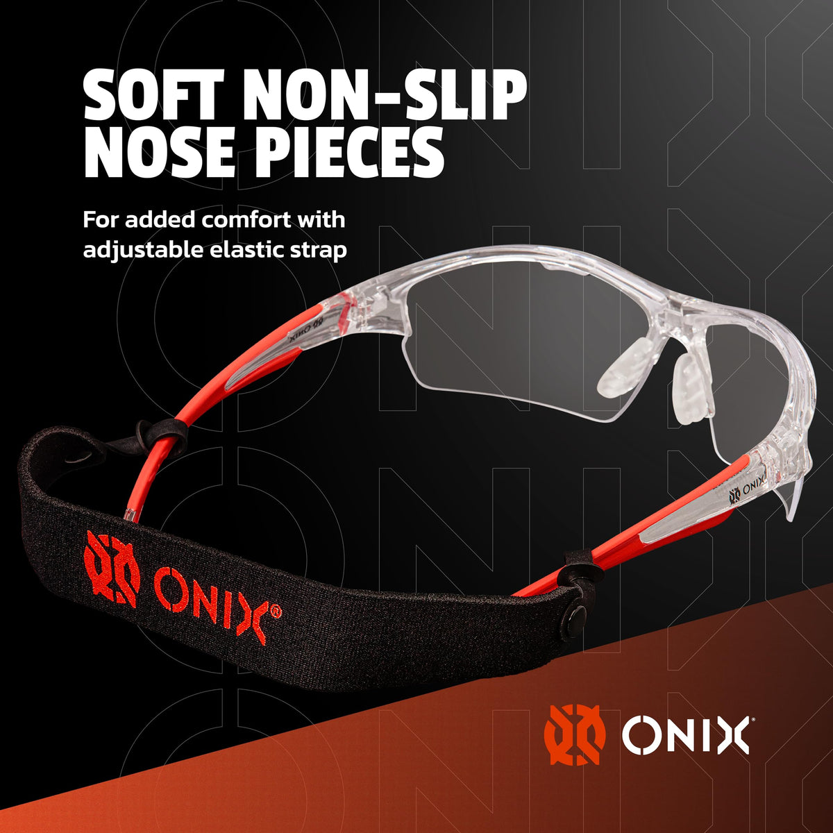 Onix Pickleball Owl Eyewear adjustable elastic strap for secure fit