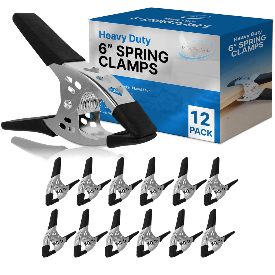 Online Best Service 6-inch spring clamp ideal for woodworking projects with secure grip.