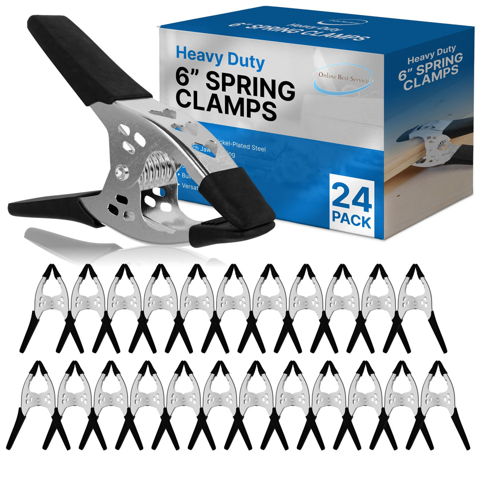 Online Best Service 6-inch clamps 24-pack for woodworking and glue-ups.