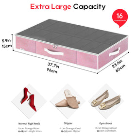 Onlyeasy under-bed organizer with transparent cover keeps shoes visible.