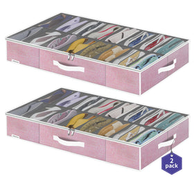 Onlyeasy under-bed shoe organizer 2-pack holds many pairs for clutter-free storage.