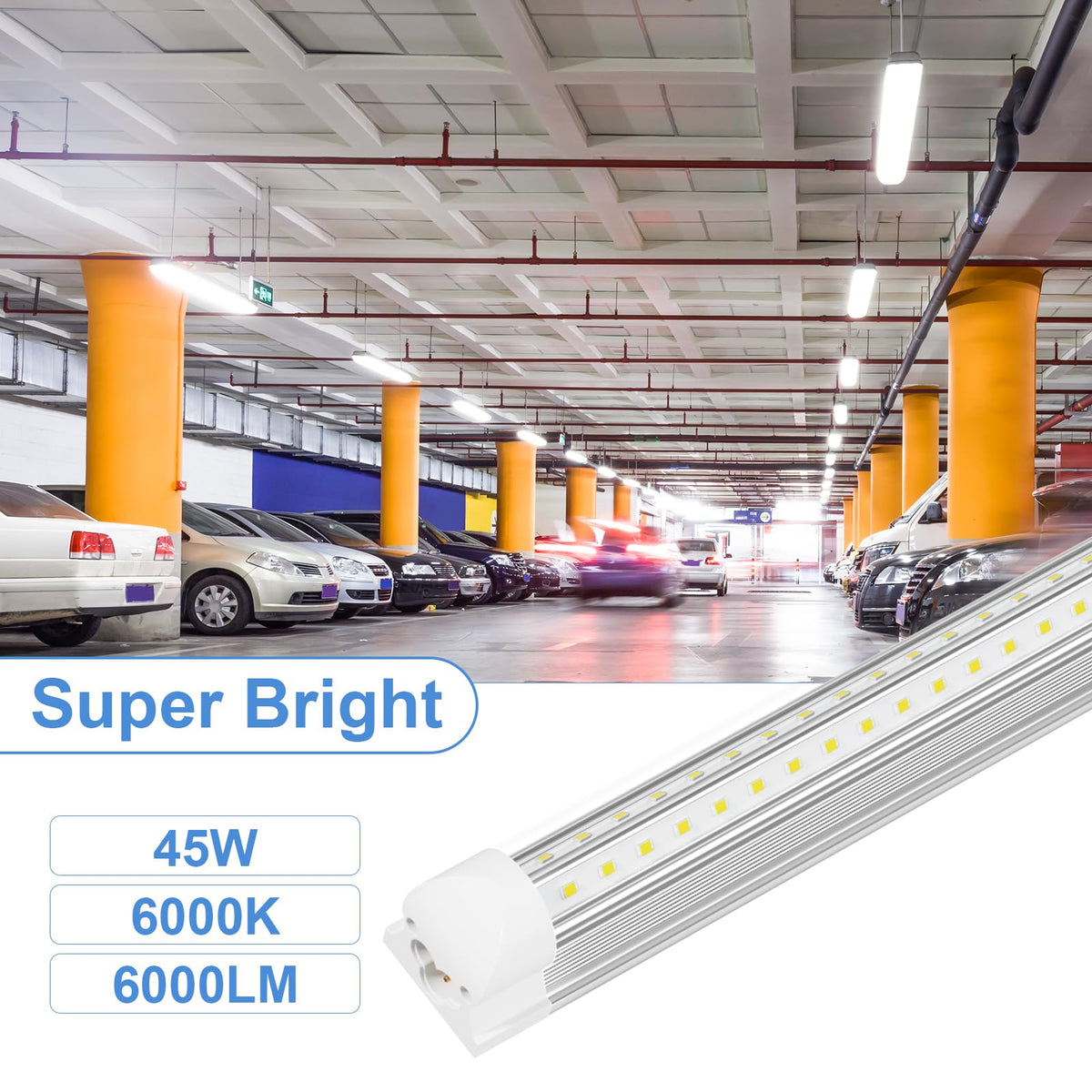 ONLYLUX 10-pack LED garage lights in box for quick setup.