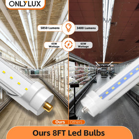 ONLYLUX 6000K daylight white tubes provide clear task illumination.