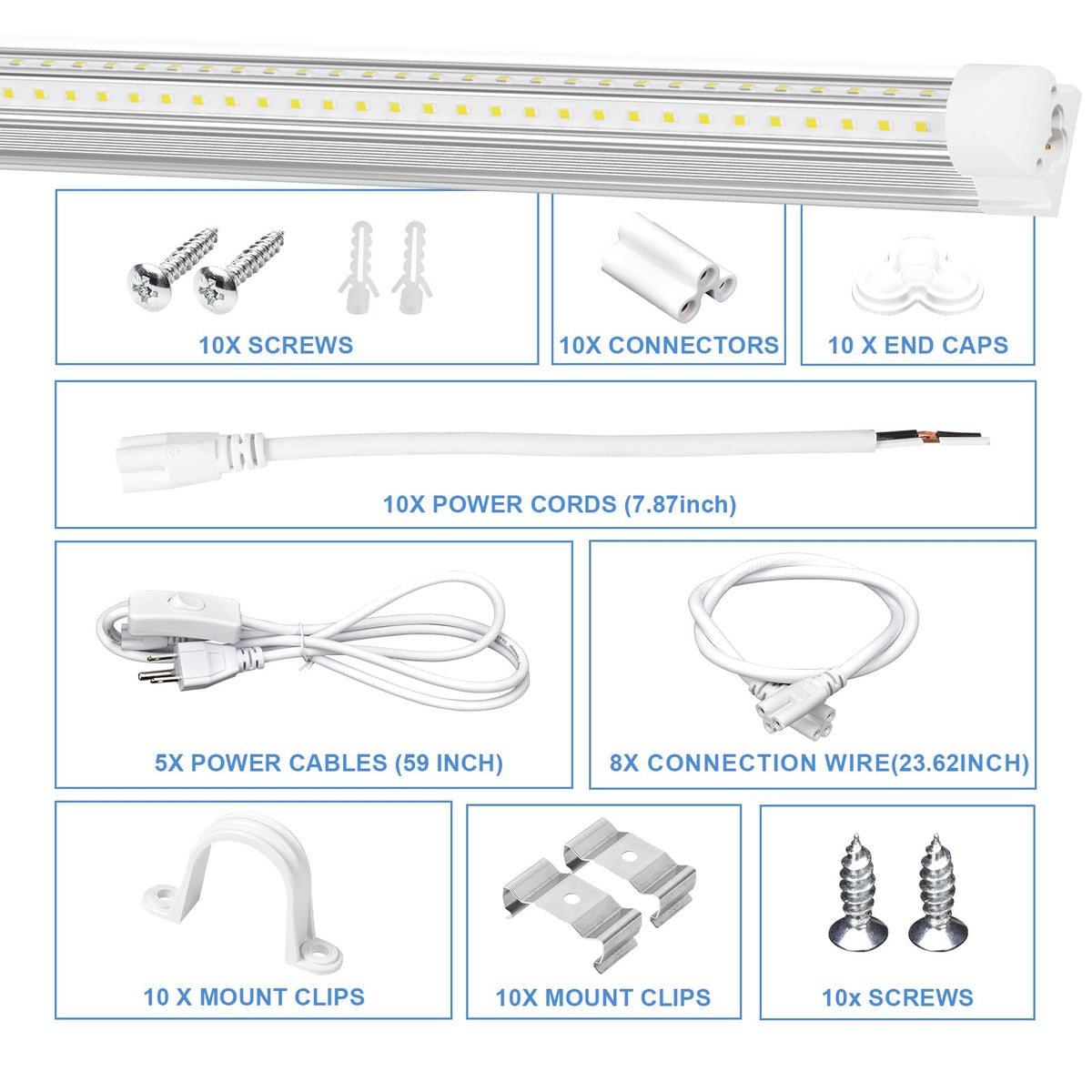 ONLYLUX 6750 lumens daylight 6500K output for crisp workspace illumination.