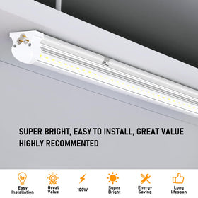 ONLYLUX 8ft LED shop light ceiling mount in use in a workshop