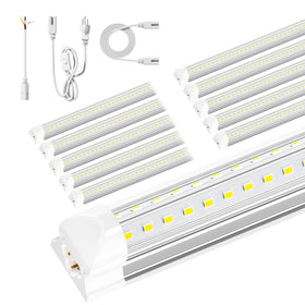 ONLYLUX 8ft LED shop light front view highlights bright, even illumination for garages.
