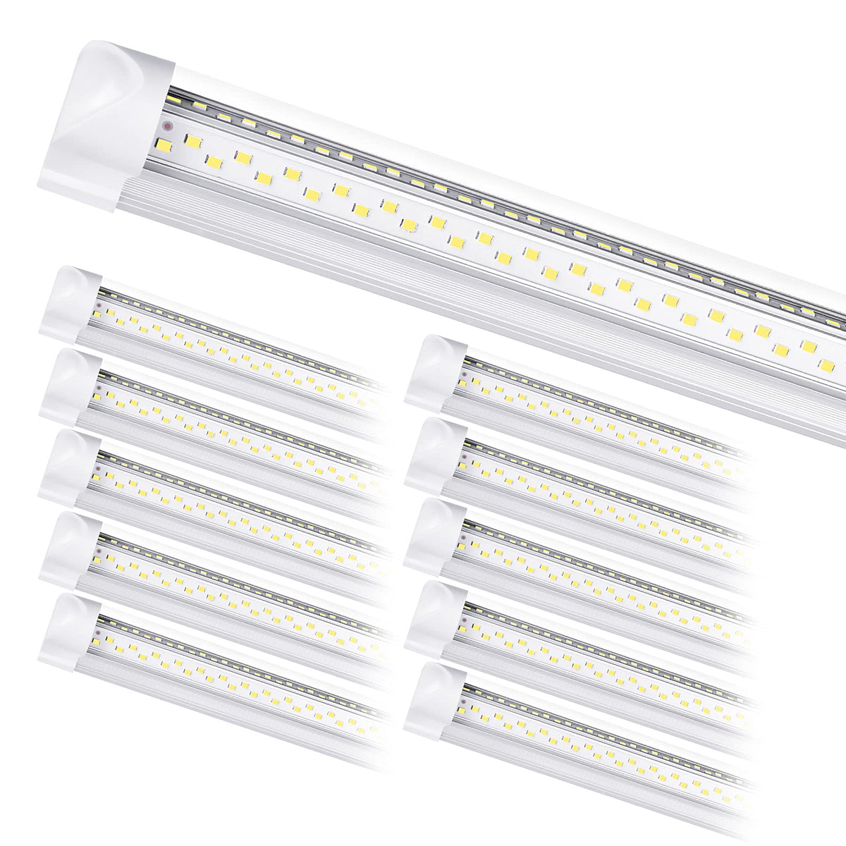 ONLYLUX 8ft LED shop light full-view delivers broad, even garage illumination.