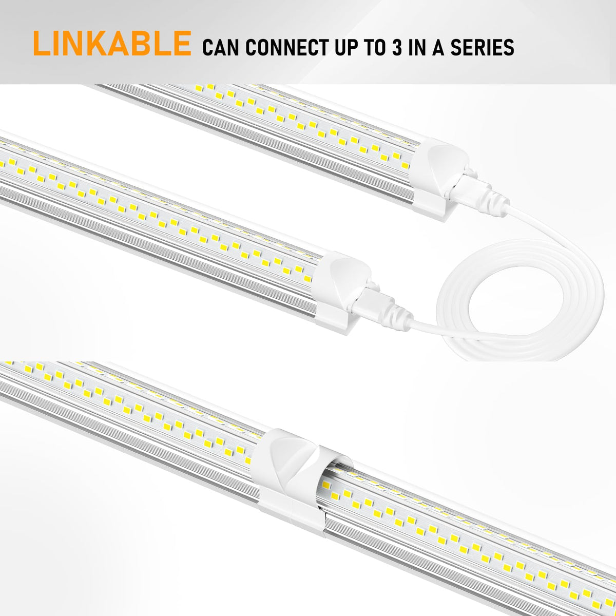 ONLYLUX 8ft LED shop light linkable connectors for seamless system setup
