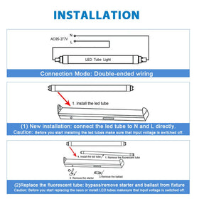 ONLYLUX ballast bypass installation guide for 8ft tubes