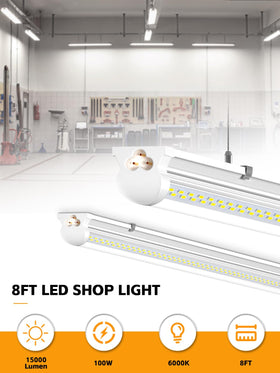 ONLYLUX 8ft shop light showing end to end connectors for scalable installation