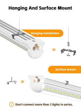 ONLYLUX 8ft light designed for hanging or surface mounting in a garage or studio