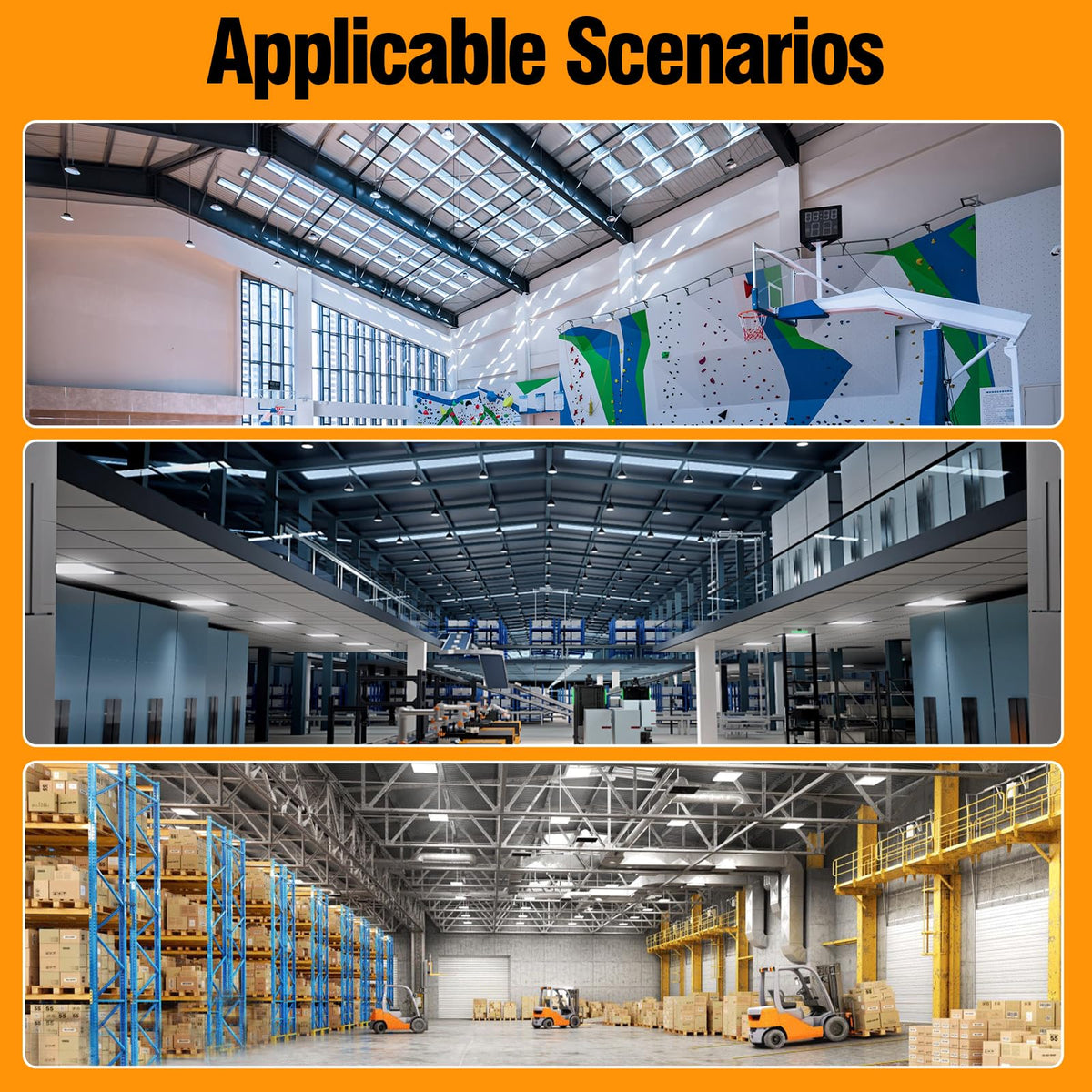 ONLYLUX industrial lighting for warehouses provides bright, reliable illumination across large spaces.