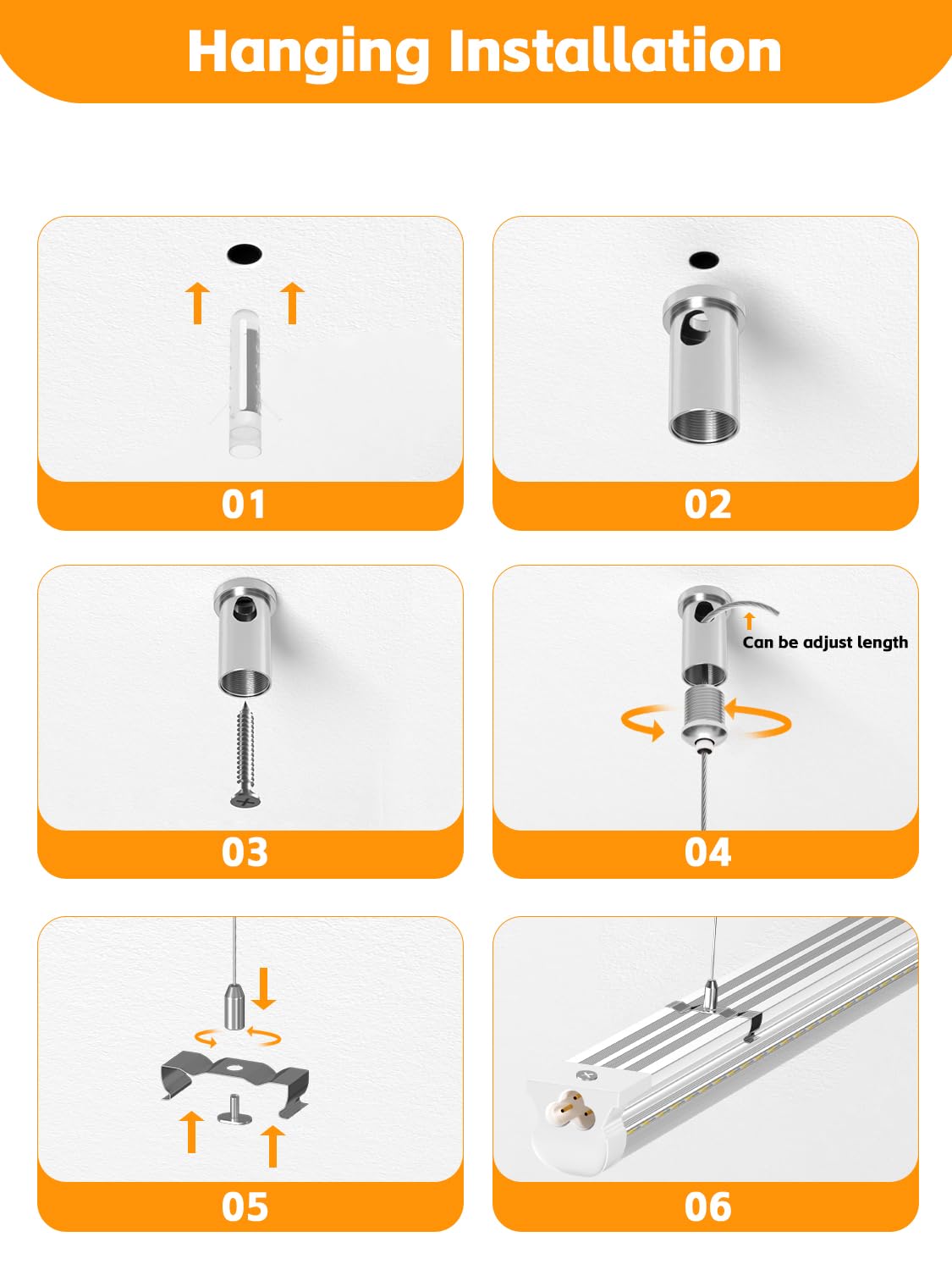 ONLYLUX IP54 durable 8ft shop light withstands dust and moisture in demanding spaces