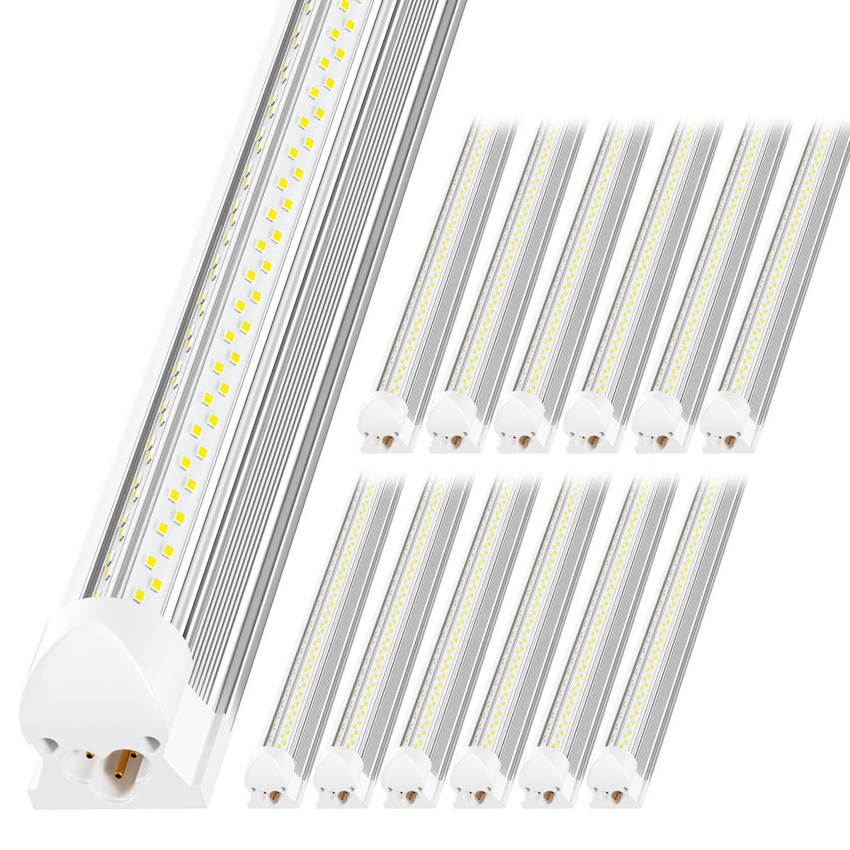 ONLYLUX LED shop light with V-shape design for brighter, even garage illumination.