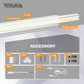 OnlyLUX shop light demonstrates plug-and-play installation in a garage setup