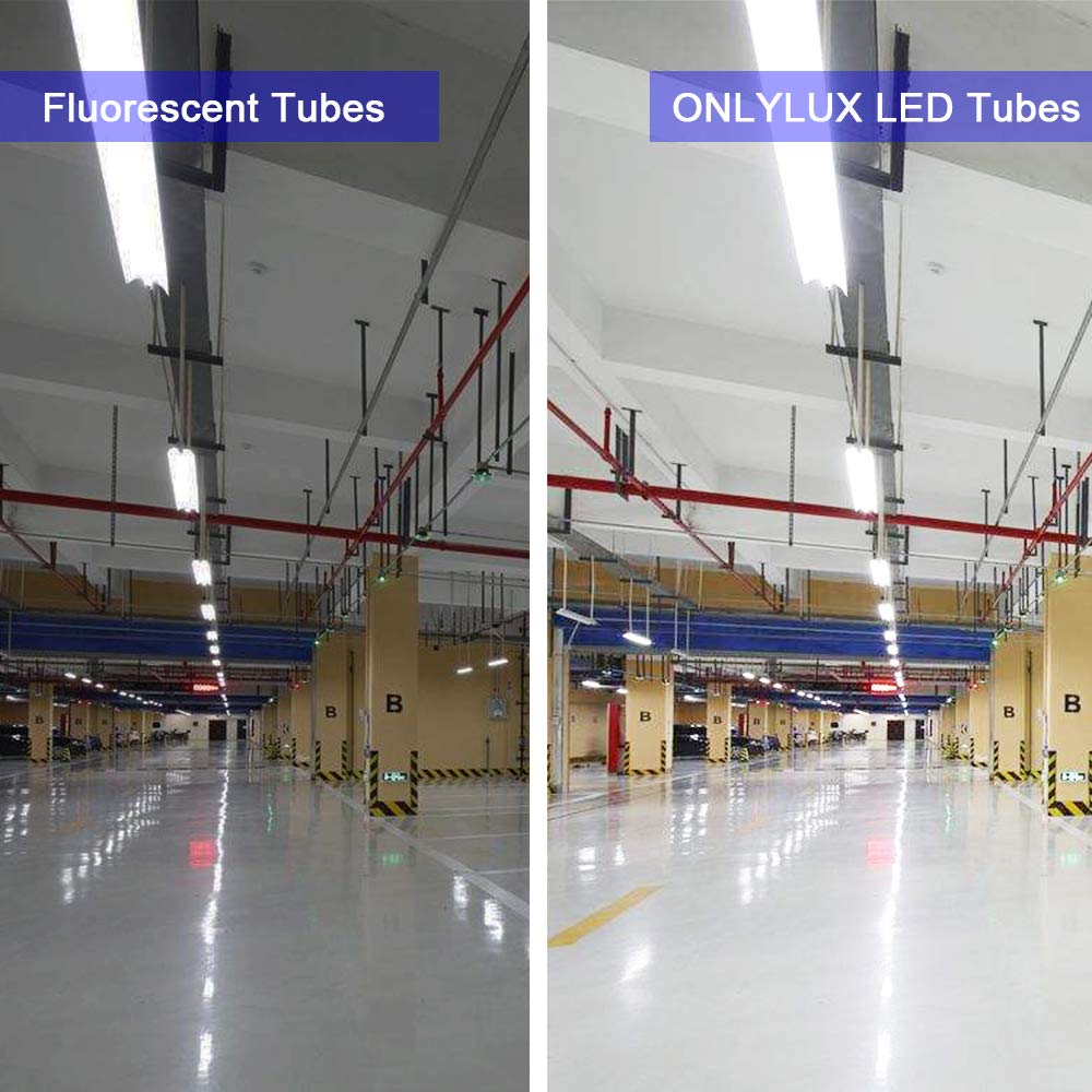 ONLYLUX milky cover 8ft LED tube reduces glare