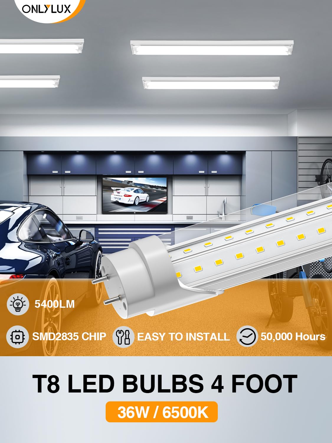 ONLYLUX T8 LED bulbs installation guide for ballast-free setup
