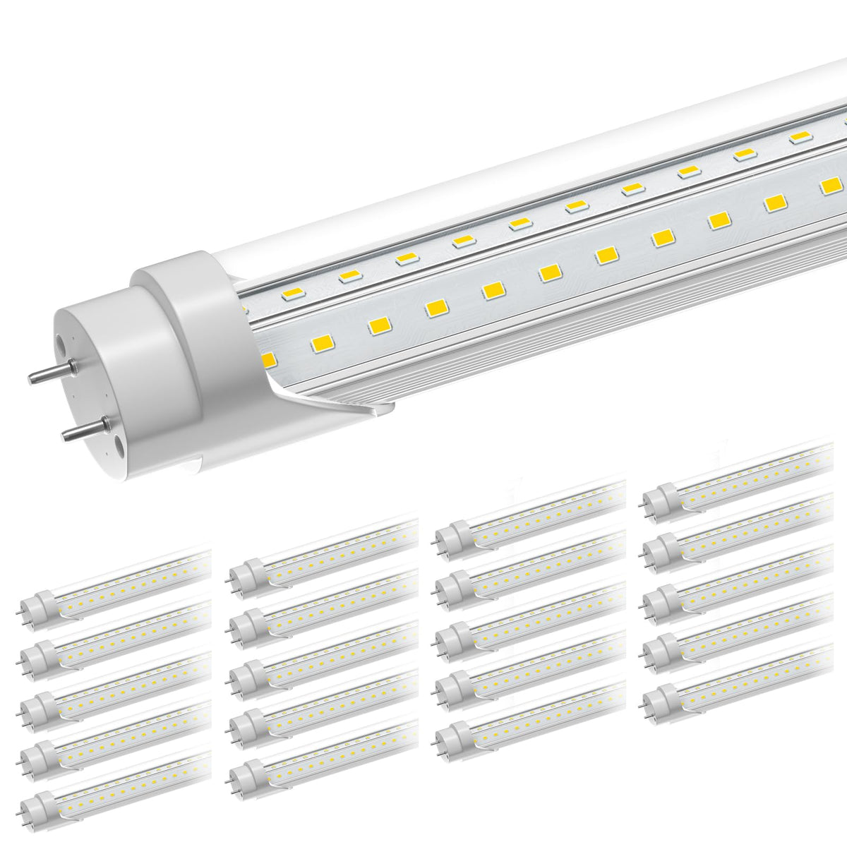 ONLYLUX T8 LED bulbs packaging shows easy retrofit options