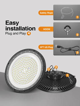 ONLYLUX UFO high bay light 200W beam-angle 120deg for wide coverage