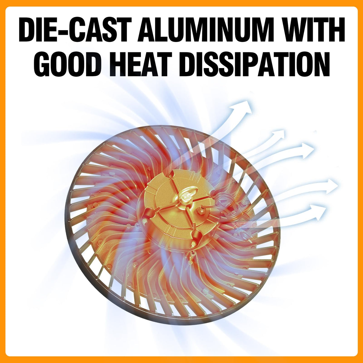 ONLYLUX UFO high bay light top view emphasizes compact aluminum housing for heat dissipation.