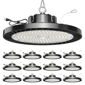 ONLYLUX UFO LED high bay light mounted on ceiling for bright industrial illumination