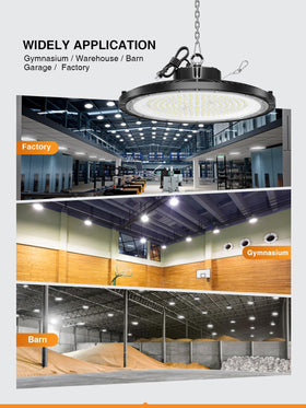 ONLYLUX UFO LED High Bay ideal for warehouses, gyms, and workshops.