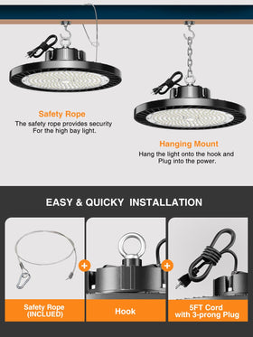 ONLYLUX UFO high bay die-cast aluminum body for durable heat dissipation