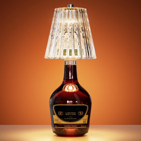 OnlyWIN bottle lamp with crystal shade lights a wine bottle for ambient decor.